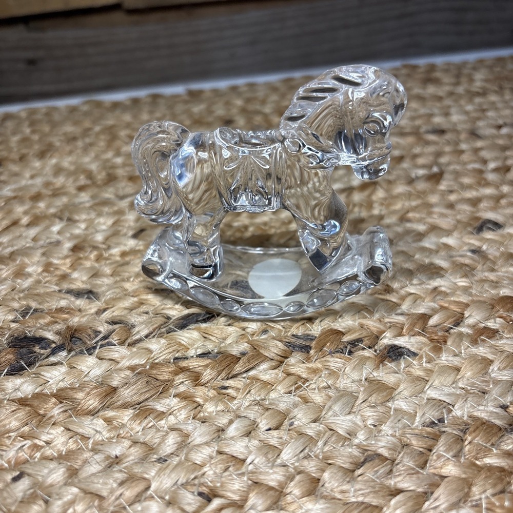 Vintage  Princess House Made in Germany 24% Lead Crystal Rocking Horse Figurine